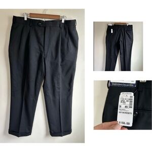 Joseph A Banks $150 Pleated Wool Cashmere Trousers 38 Executive Pants NEW